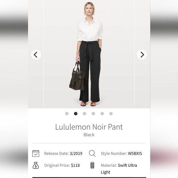 lululemon athletica Pants - Lululemon Noir Pant Sz 4 Black